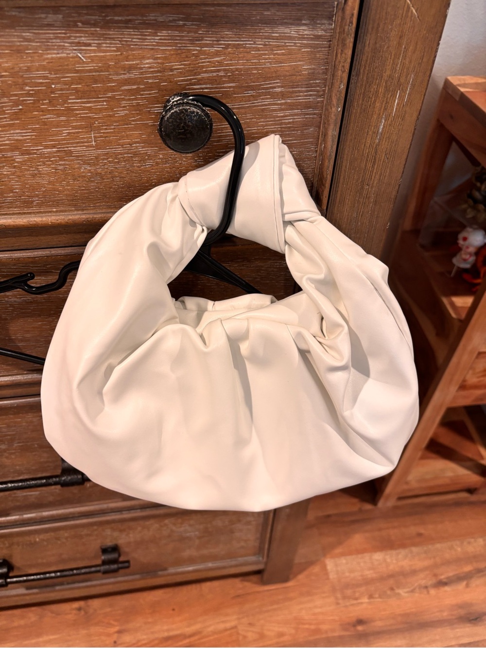 Soft Gathered Hobo Bag in Cream
